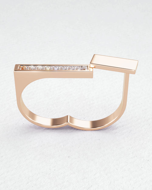 Bague en or jaune et diamants