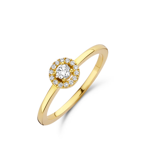 Bague en or jaune et diamants