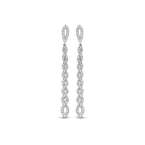 Boucles d'oreilles en or blanc et diamants