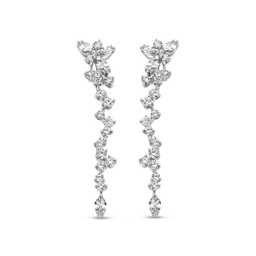 Boucles d'oreilles en or blanc et diamants