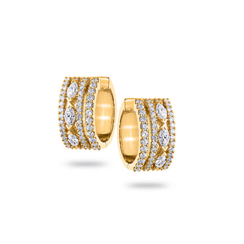 Boucles d'oreilles en or jaune et diamants