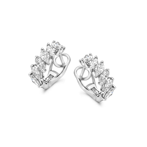 Boucles d'oreilles en or blanc et diamants