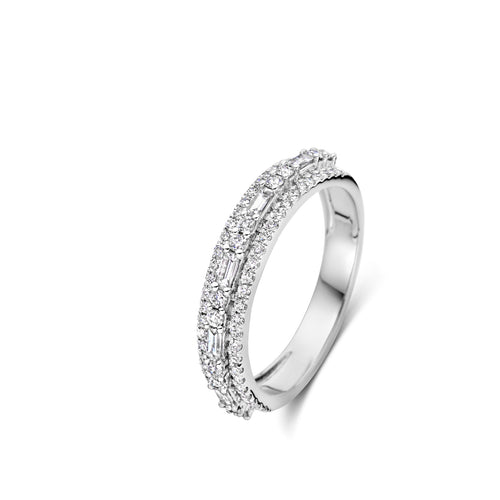 Bague en or blanc et diamants