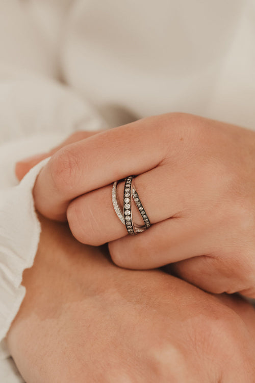 Bague or blanc et diamants