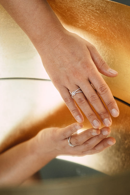 Bague en or blanc et diamants