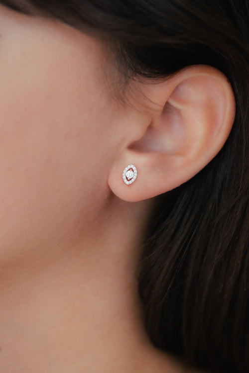 Boucles d'oreilles en or blanc et diamants