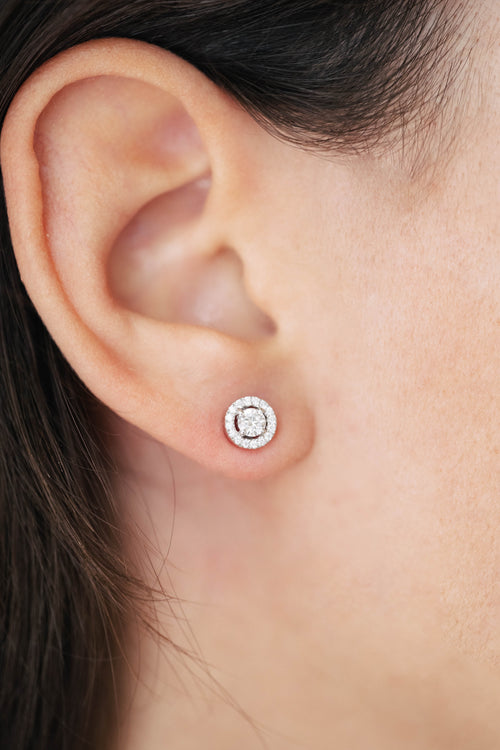Boucles d'oreilles en or blanc et diamants