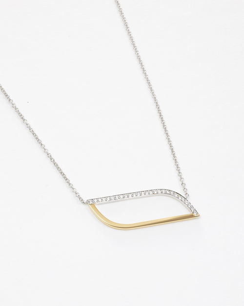 Two-tone gold pendant, yellow gold and white gold