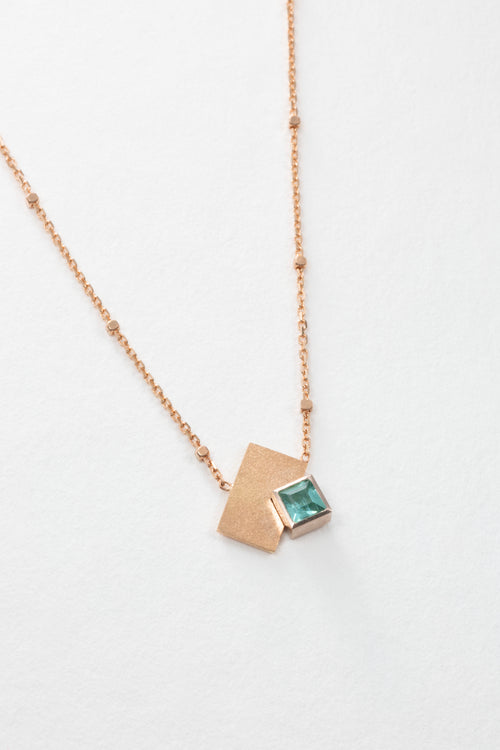 Rose gold and mint tourmaline necklace