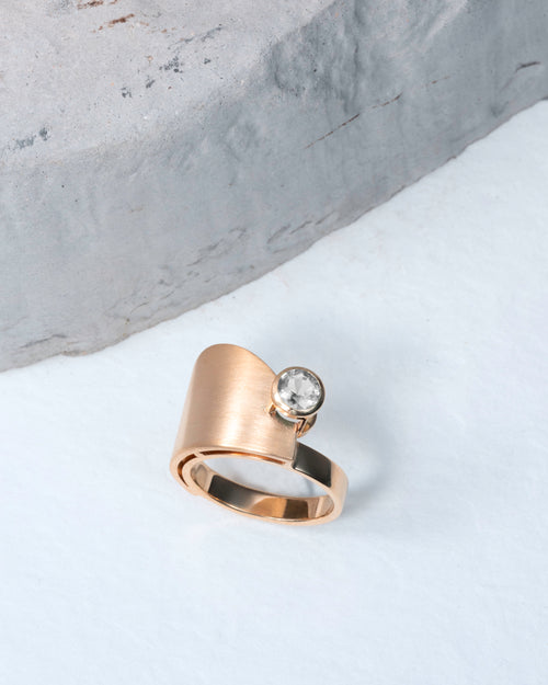 Bague en or rose/or blanc et diamant