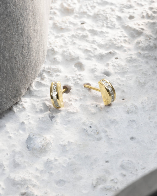 Yellow gold and diamond earrings