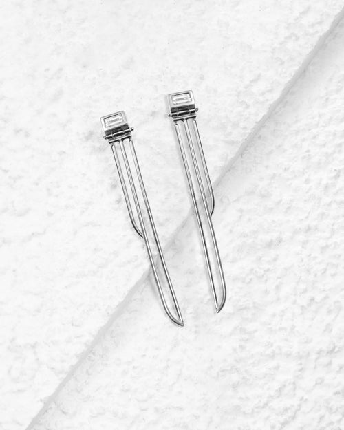 Boucles d'oreilles en or blanc et diamants