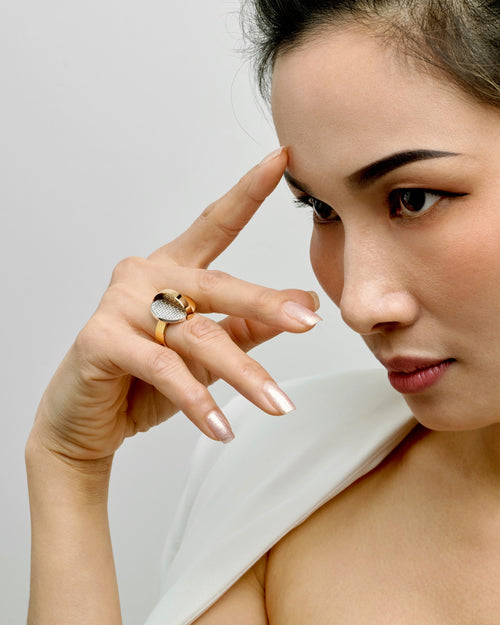 Bague en or rose/or blanc et diamants