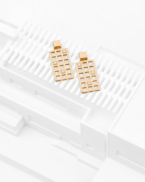 Rose gold and diamond earrings