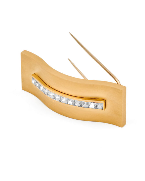 Collier/Broche en or jaune et diamants