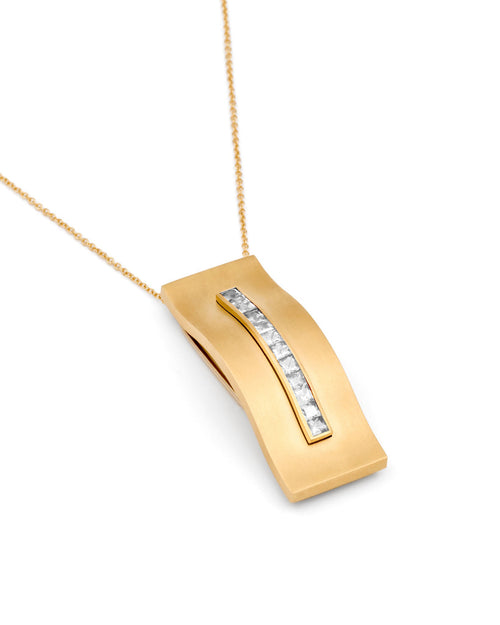 Collier/Broche en or jaune et diamants