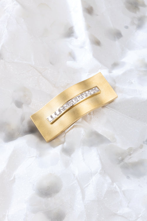 Yellow gold and diamond necklace/brooch