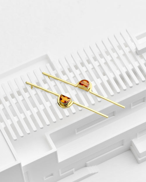 Yellow gold and citrine earrings
