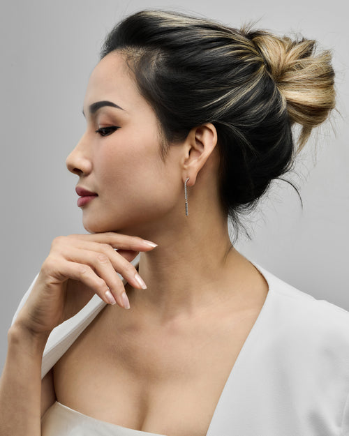 Boucles d'oreilles en or blanc et diamants