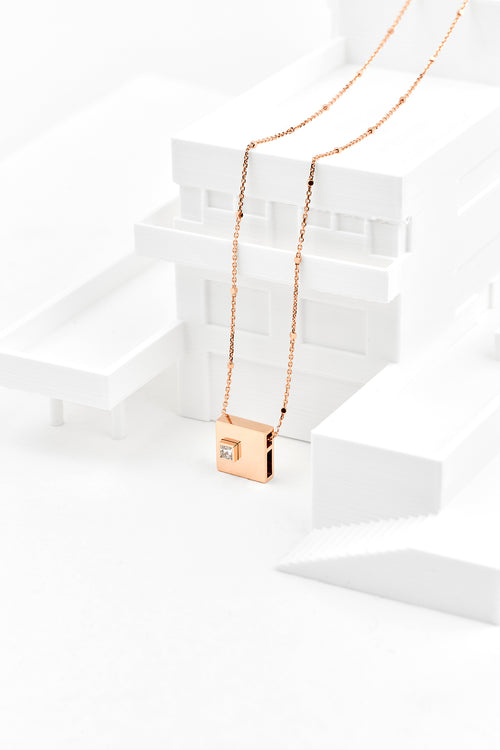 Rose gold and diamond necklace