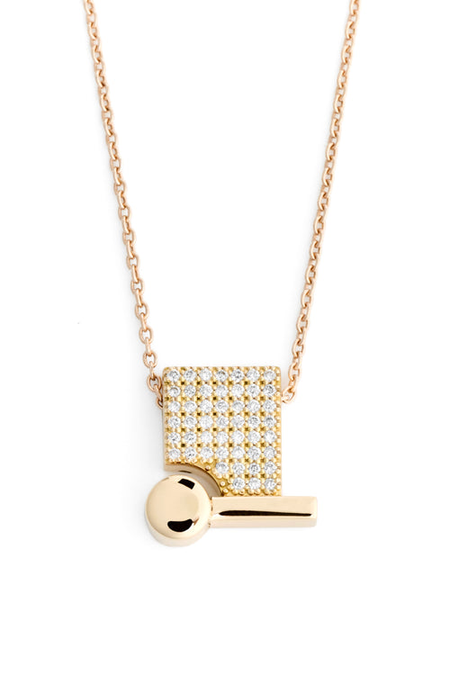 Yellow gold and diamond pendant