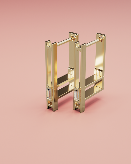 Boucles d'oreilles en or jaune et diamants