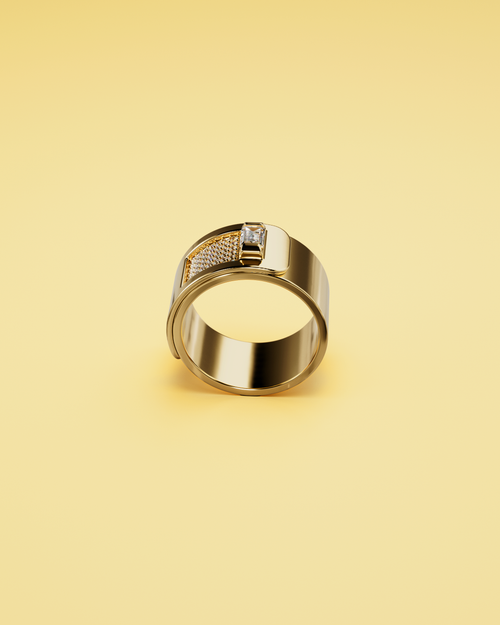 Bague en or rose et diamants