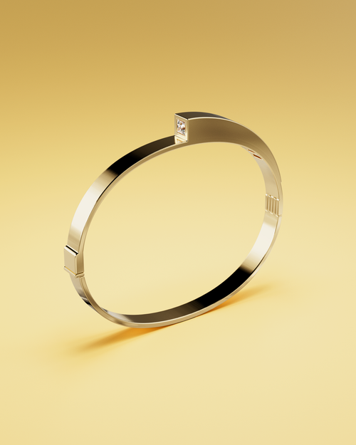 Bracelet en or jaune et Spinel grise