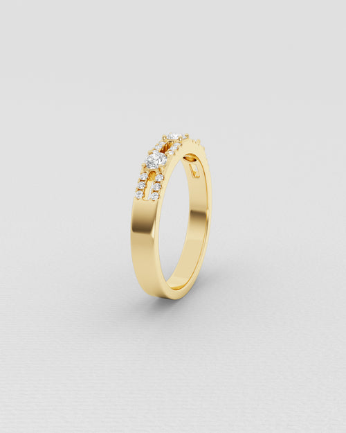 Bague en or blanc et diamants