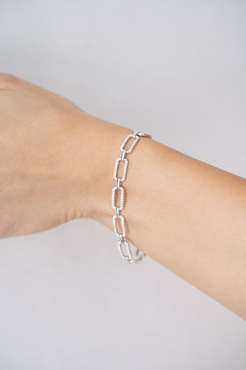 Bracelet en or blanc et diamants