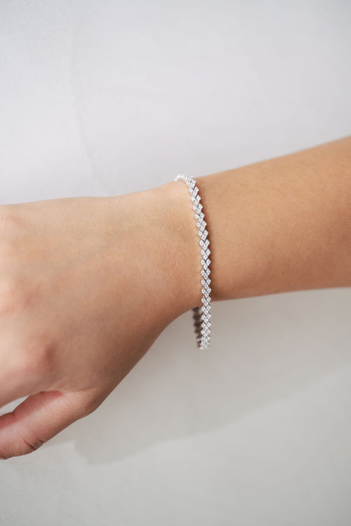 Bracelet en or blanc et diamants