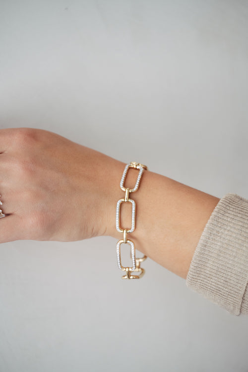 Bracelet en or jaune et diamants