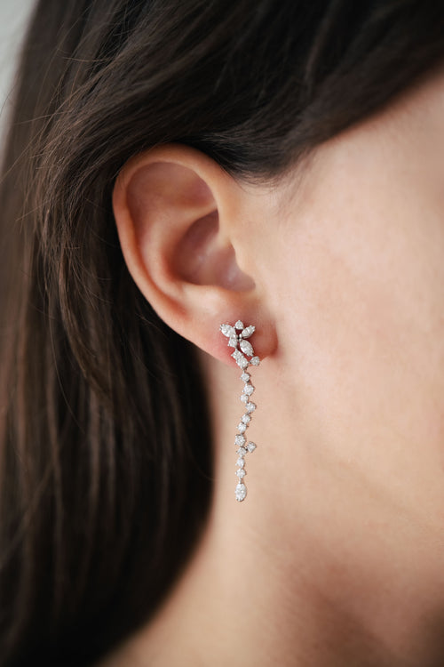 Boucles d'oreilles en or blanc et diamants