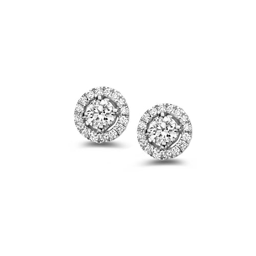 Boucles d'oreilles en or blanc et diamants