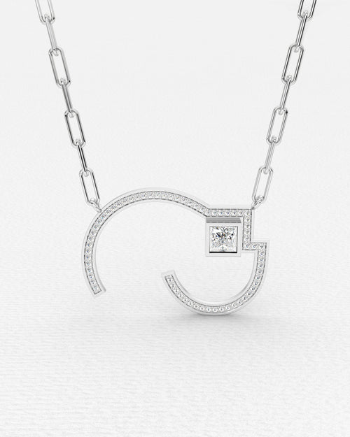 Collier en or blanc et diamants