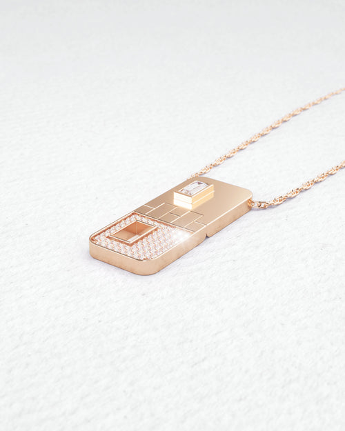 Yellow gold and diamond necklace