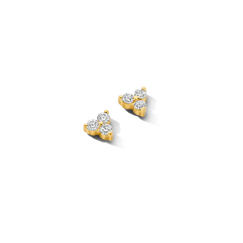 Boucles d'oreilles en or jaune et diamants