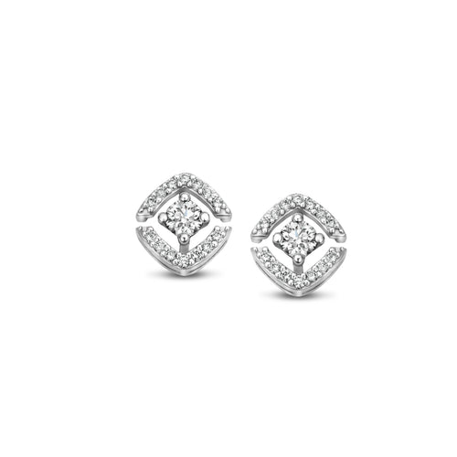 White gold and diamond earrings