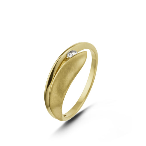 Bague en or jaune et diamant