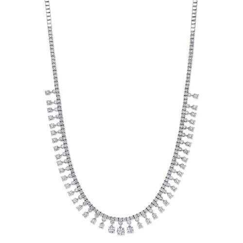 White gold and diamond necklace