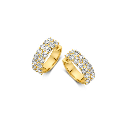 Yellow gold and diamond earrings