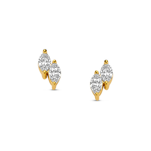 Boucles d'oreilles en or jaune et diamants