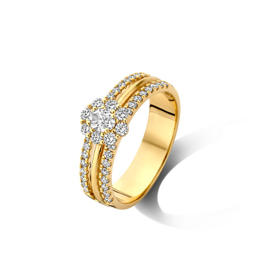 Bague en or jaune et diamants