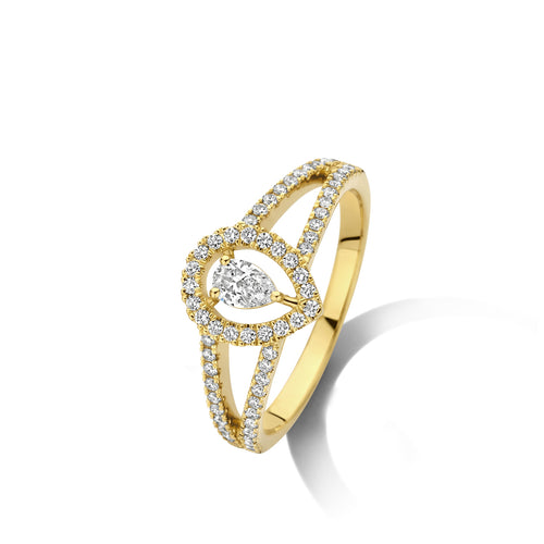 Bague en or jaune et diamants