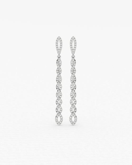 Boucles d'oreilles en or blanc et diamants