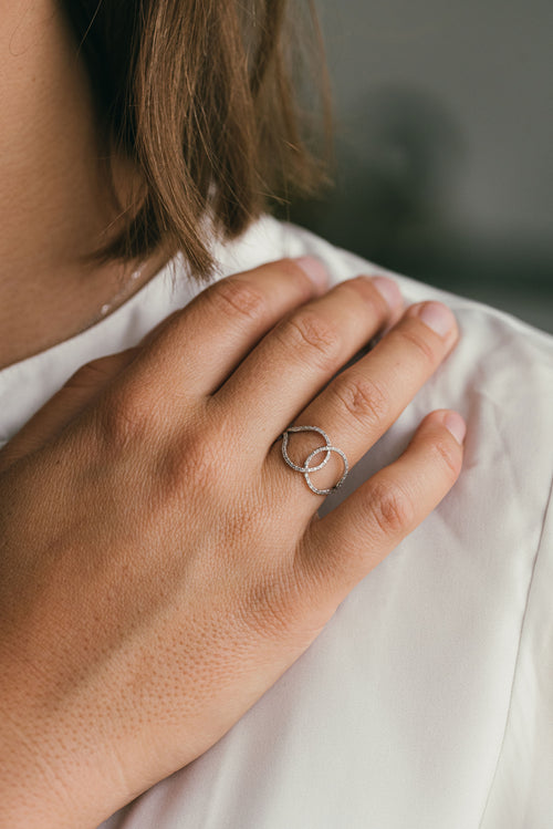 White gold and diamond ring