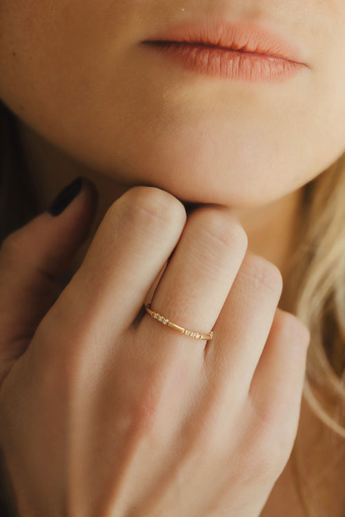 Rose gold and diamond ring