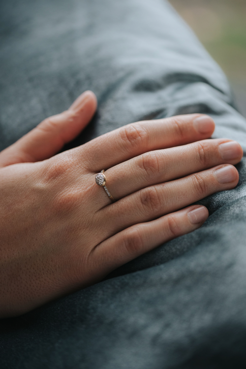 Yellow gold and diamond ring