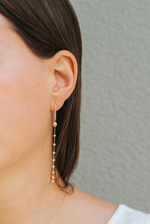 Yellow gold and diamond earrings