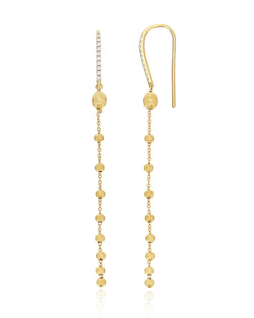 Yellow gold and diamond earrings